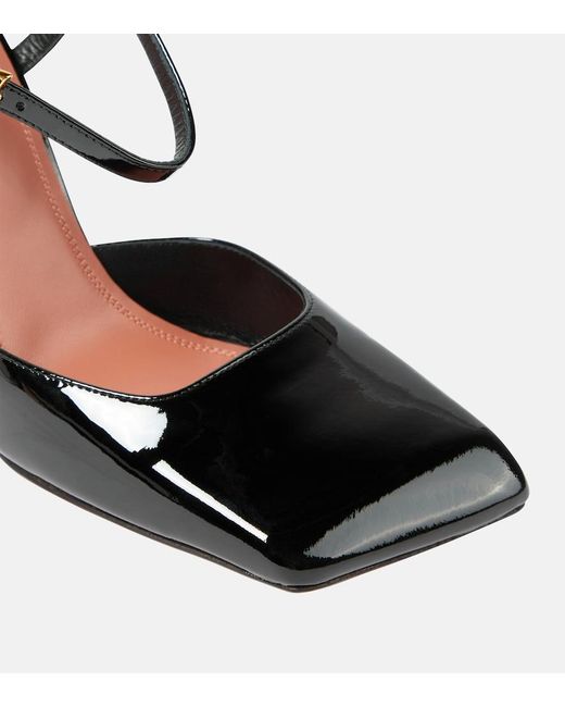 AMINA MUADDI Black Charlotte 95 Patent Leather Pumps