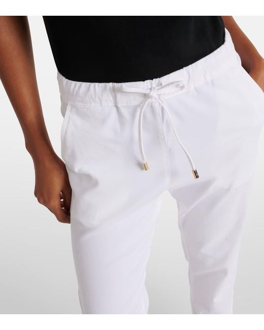 Leisure - Pantaloni slim Terreno in misto cotone di Max Mara in White