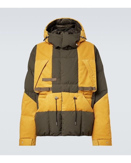 Sacai Yellow Colorblock Down Jacket for men