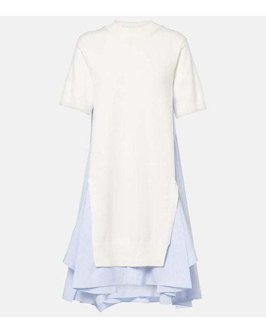 navy blue dress for baby girl Banana Republic Cotton Poplin Asymmetrical Shirt Dress Black & White Stripe  S main image 1