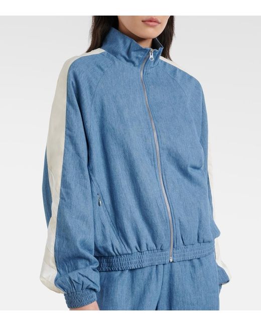 The Upside Blue Oracle Elias Hemp And Cotton Chambray Track Jacket