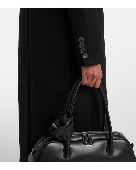 Blumarine Black Embellished Double-Breasted Wool-Blend Coat