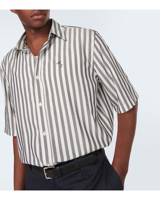 Acne White Oversized Striped Shirt for men
