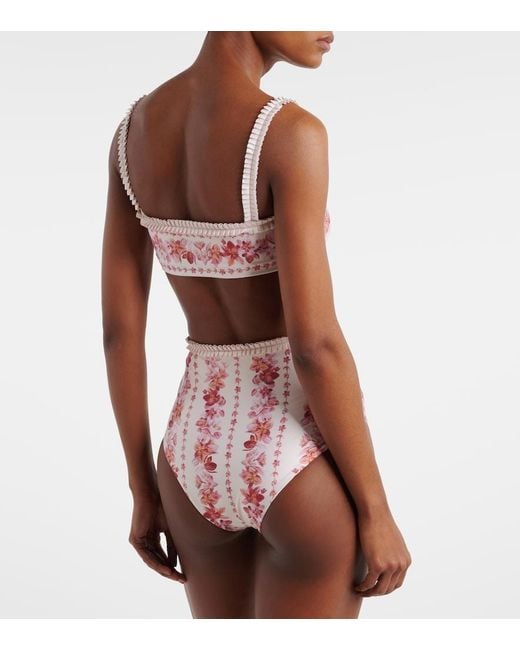 Agua Bendita Pink Olmo Floral Bikini Top