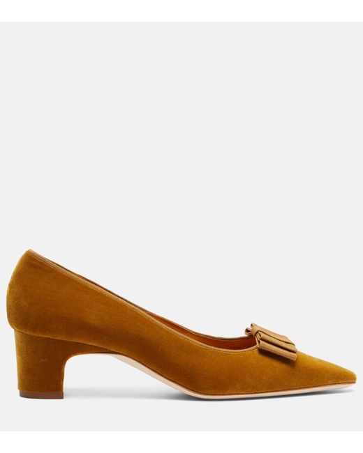 Manolo Blahnik Brown Reador 50 Velvet Pumps
