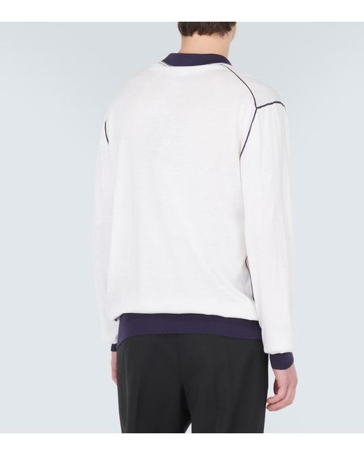 Dolce & Gabbana Blue Silk Polo Sweater for men
