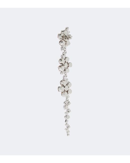 Simone Rocha White Floral Crystal-Embellished Drop Earrings