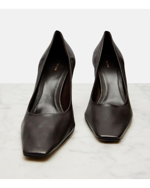 The Row Black Carla 80 Leather Pumps