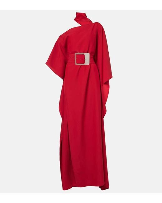 ‎Taller Marmo Red Taylor Crepe Cady Maxi Dress