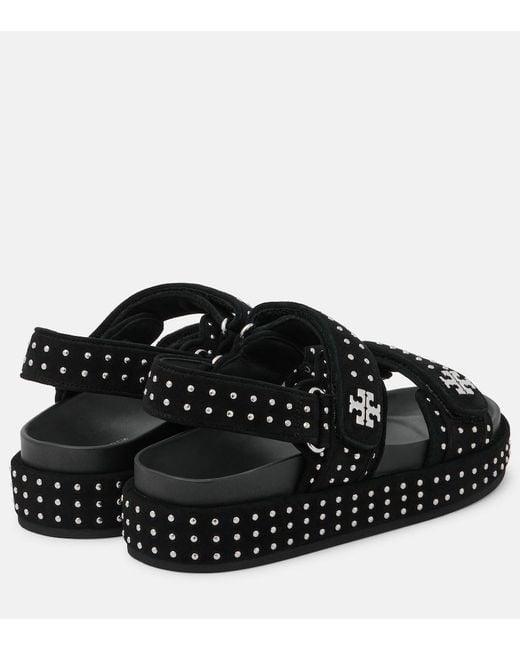 Tory Burch Black Suede Sandals Kira