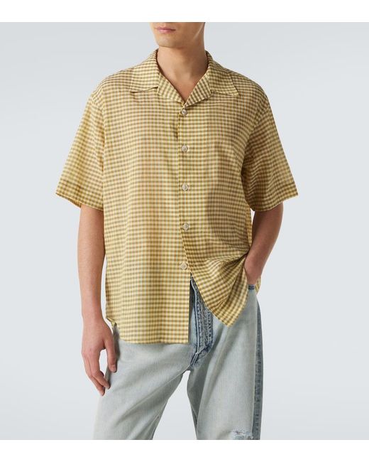 Auralee Natural Gingham Cotton Shirt for men