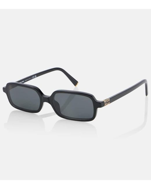 Miu Miu Black Rectangular Sunglasses