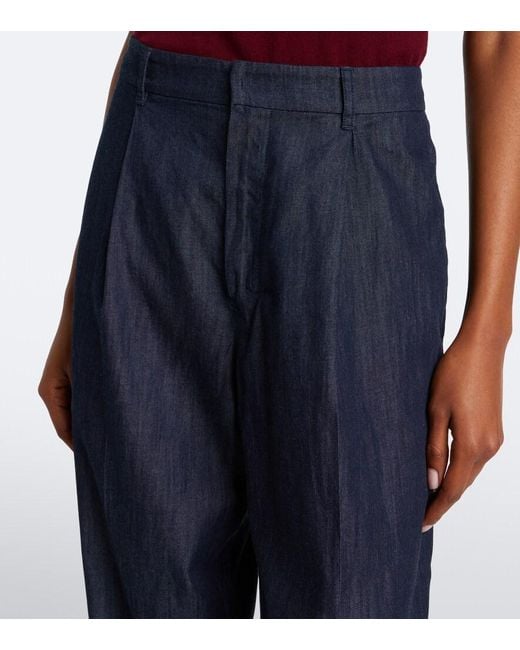 Max Mara Blue Wide-Leg Jeans