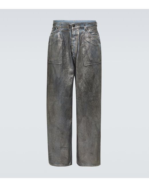 Jeans metallizzati a gamba larga di Acne in Gray da Uomo