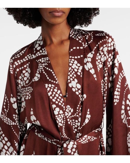 Poupette Red Lea Printed Beach Cover-Up