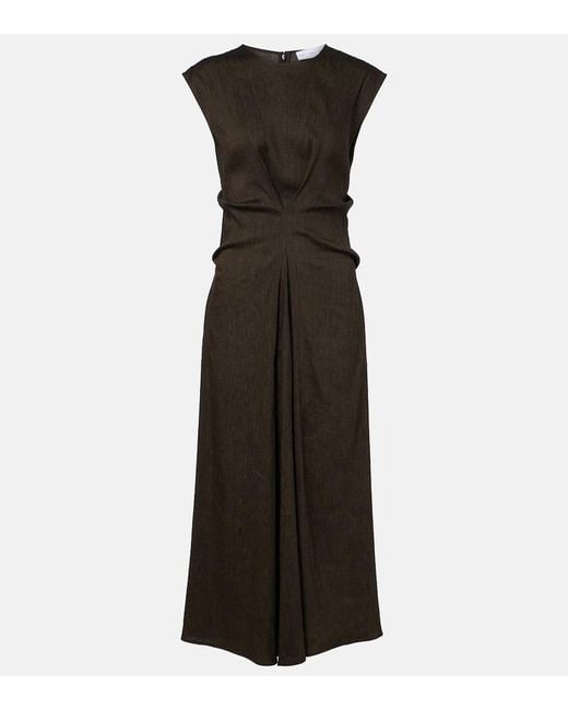 Proenza Schouler Black Label Miranda Linen-Blend Midi Dress
