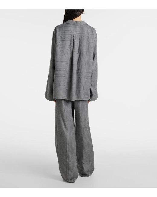 Totême Gray Shirt With Monogram