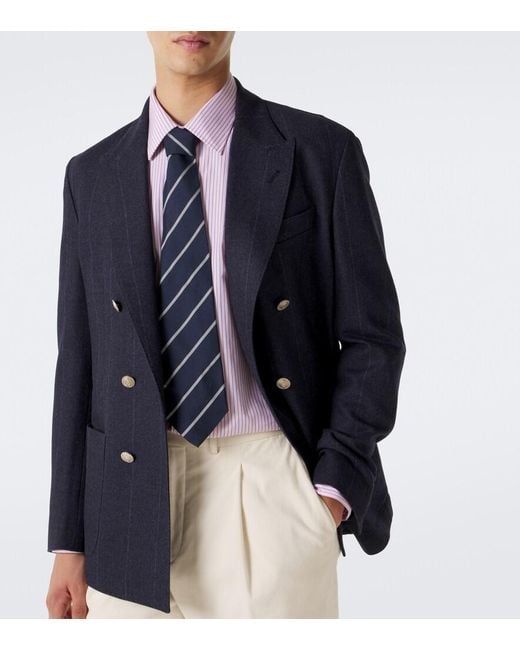 Ralph Lauren Blue Striped Silk Tie for men