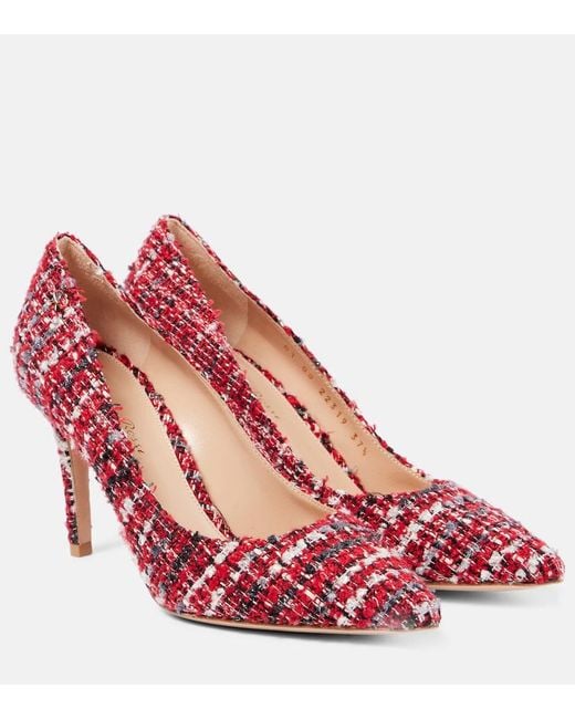 Gianvito Rossi Red Boucle Pumps