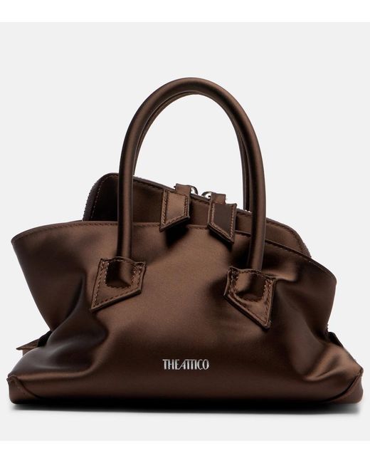 The Attico Brown La Passeggiata Mini Satin Tote Bag
