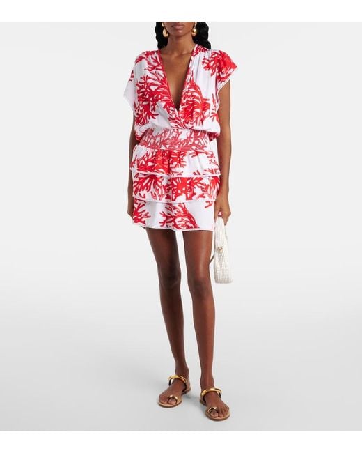 Melissa Odabash Jess Printed Tiered Minidress