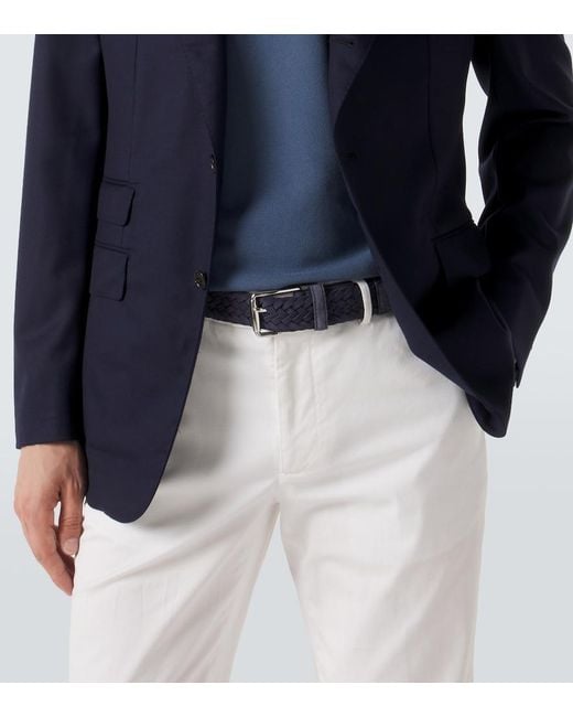 Tod's Blue Braided Suede Belt for men