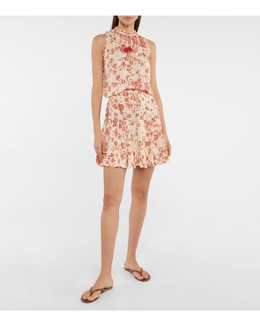 Poupette Orange Clara Floral Minidress