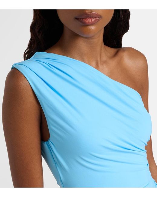 Melissa Odabash Blue Sydney One-Shoulder Swimsuit