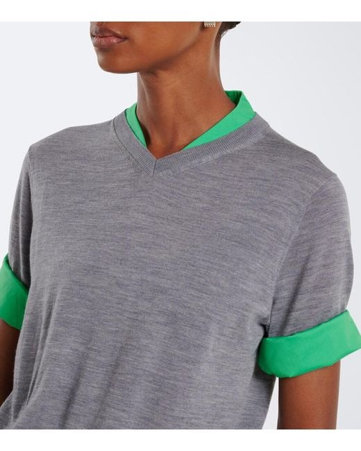 Dorothee Schumacher Green Layered Virgin Wool Top