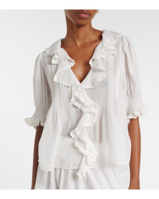 Doen White Henri Cotton Voile Top