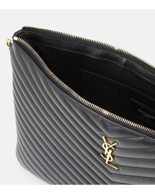 Saint Laurent Black Cassandre Matelassé Pouch