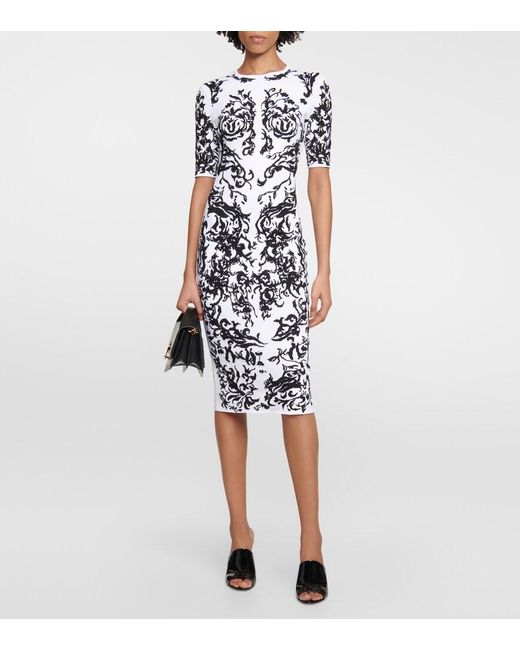 Alaïa White Alaia Printed Midi Dress