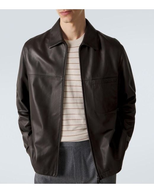 Tod's Black Leather Jacket for men