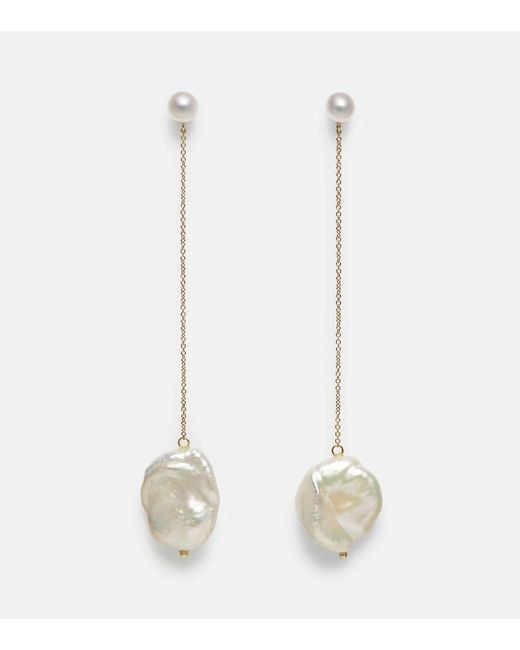 Mateo White 14Kt Drop Earrings With Pearls