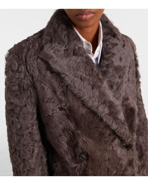 Brunello Cucinelli Brown Shearling Coat