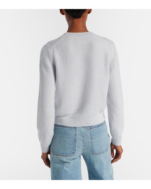 Khaite White Leta Cashmere Sweater