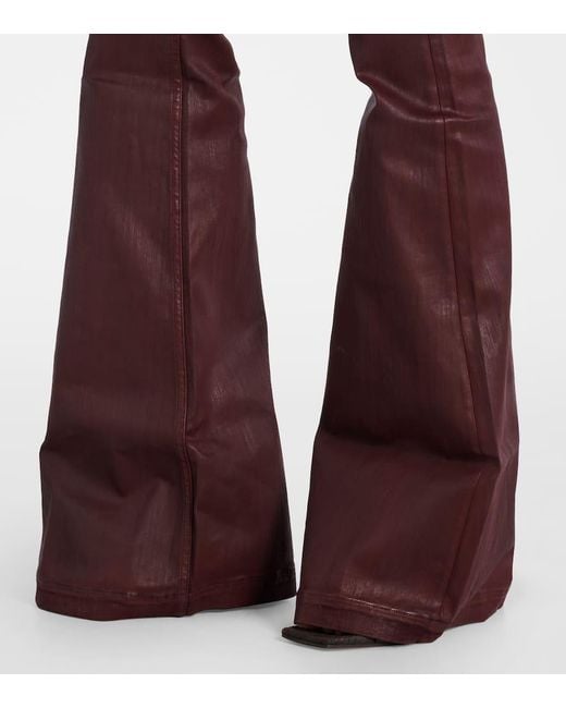 Rick Owens Purple Bolan High-Rise Bootcut Jeans