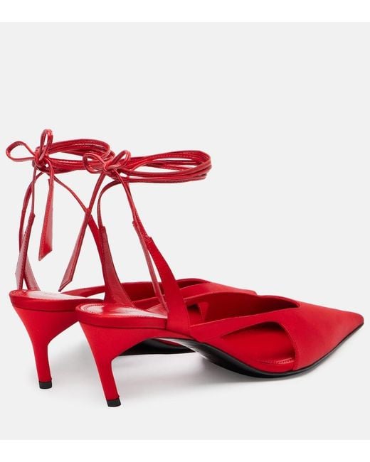 The Attico Red Satin Pumps