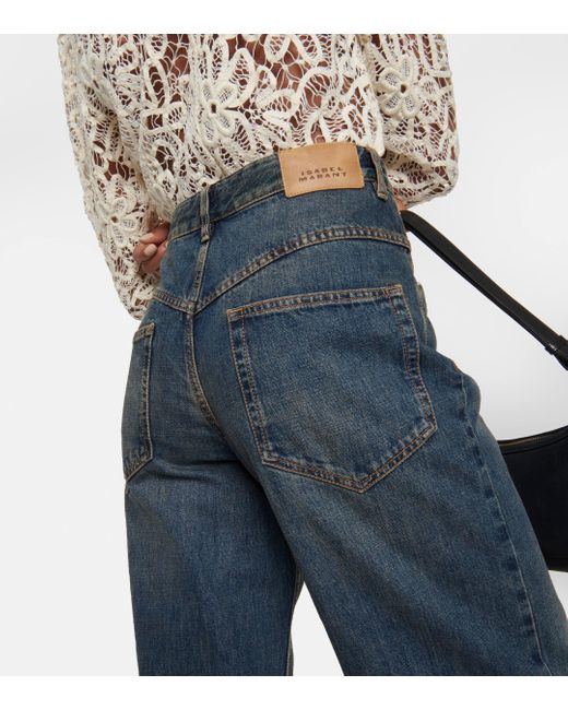 Isabel Marant Blue Noldy High-rise Flared Jeans