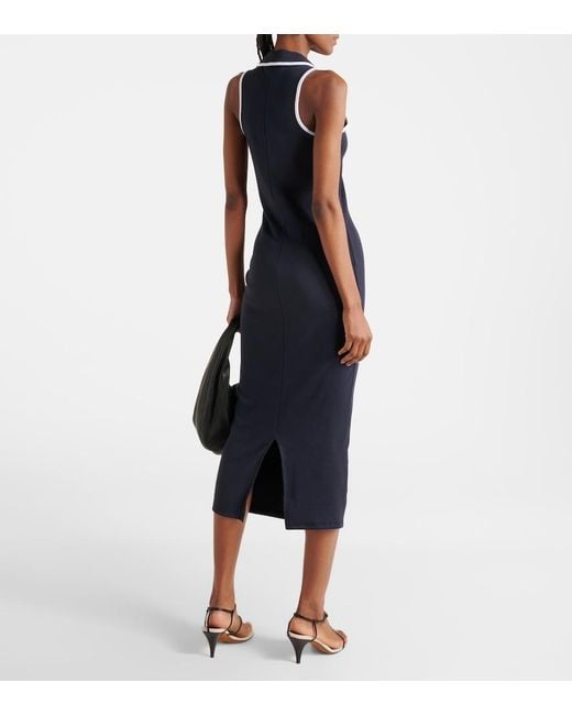 Veronica Beard Blue Darien Cotton-Blend Polo Dress