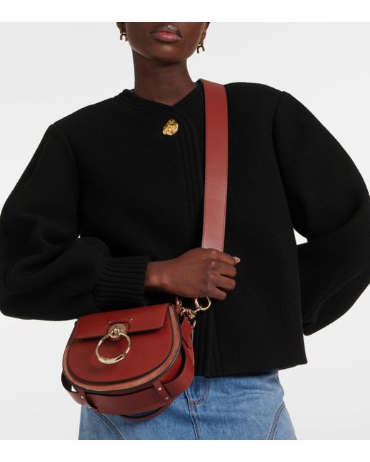 Chloé Brown Tess Small Suede-trimmed Leather Shoulder Bag