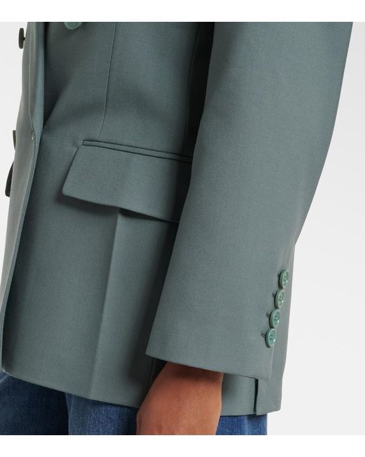 Chloé Blue Double-Breasted Wool Blazer