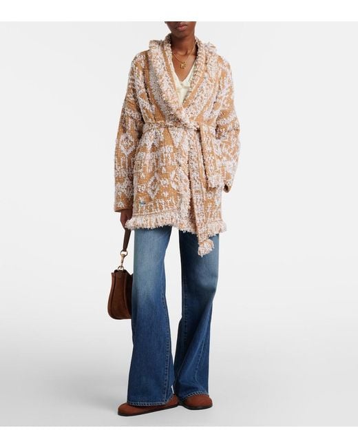 Alanui Natural Send Beat Wool-Blend Cardigan