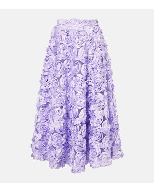 Gonna Lunga Con Applicazioni Floreali di ROTATE BIRGER CHRISTENSEN in Purple