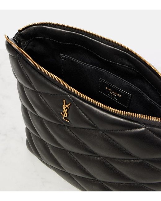 Saint Laurent Black Clutch Sade Aus Leder