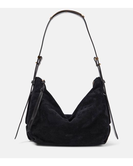 Isabel Marant Black Leyden Medium Suede Shoulder Bag