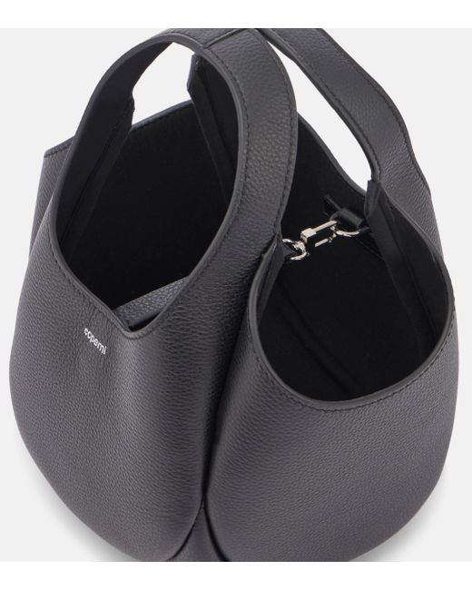 Coperni Black Swipe Mini Leather Bucket Bag