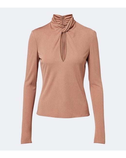 Valentino Blue Cutout Jersey Crepe Top