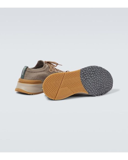 Brunello Cucinelli Gray Knit Sneakers for men