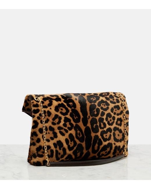 Sac Cassandre En Cuir Facon Poulain Saint Laurent en coloris Brown